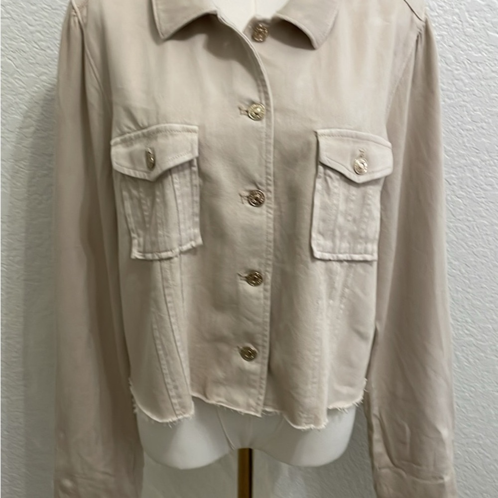 PAIGE Beige Utility Jacket with Button Front - Picture 2 of 7